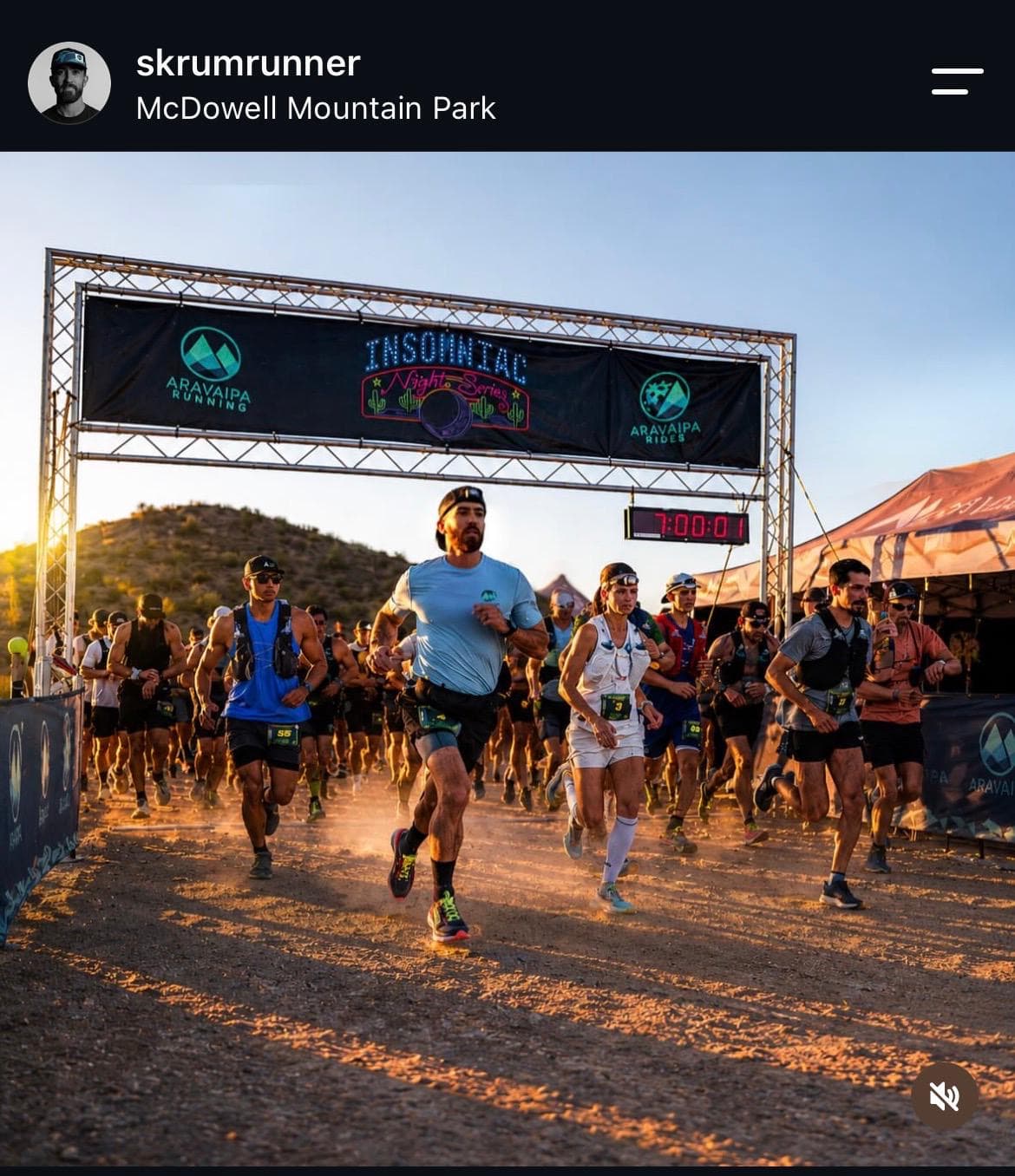 Kurt out front at the Insomniac Night Series start line, McDowell Mountain Park